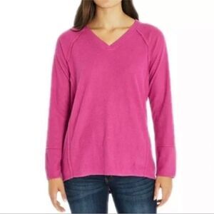 Wildfox Hailey Elderberry Soft Brushed Vneck Long Sleeve Top Sz S